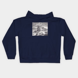 Sunken ship Kids Hoodie